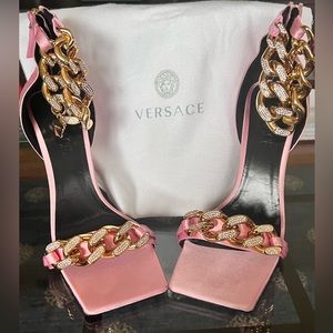 Pink Versace Chain Heels